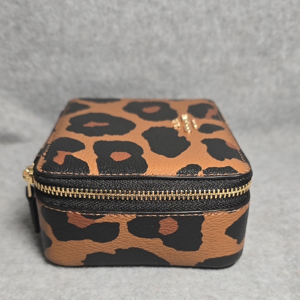Coach Tan and Black Leopard Print Jewlry Box - Picture 4 of 11